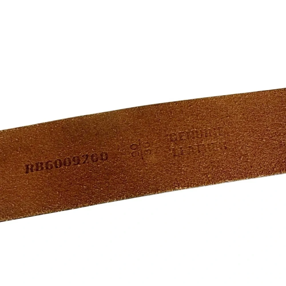 Brown Leather Belt with Dark Metal Hardware Men's Size 36/90